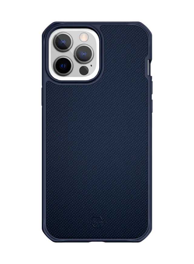 Itskins Hybrid Ballistic iPhone 13 Pro Max Case - Dark Blue - Tashqila Itskins Hybrid Ballistic iPhone 13 Pro Max Case - Dark Blue - Tashqila